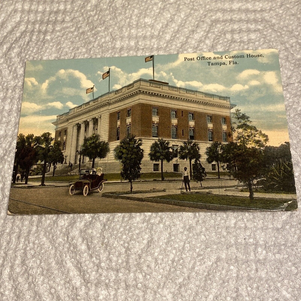 Vintage Tampa FL Postcard Post Office and Custom House Unposted 1900s 1910s